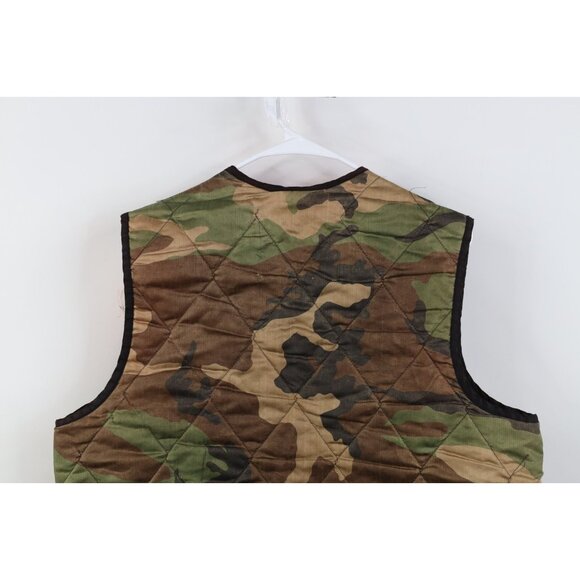 Vtg 70s Streetwear Mens Large Distressed Reversible Camouflage Vest Jacket USA - Picture 10 of 16